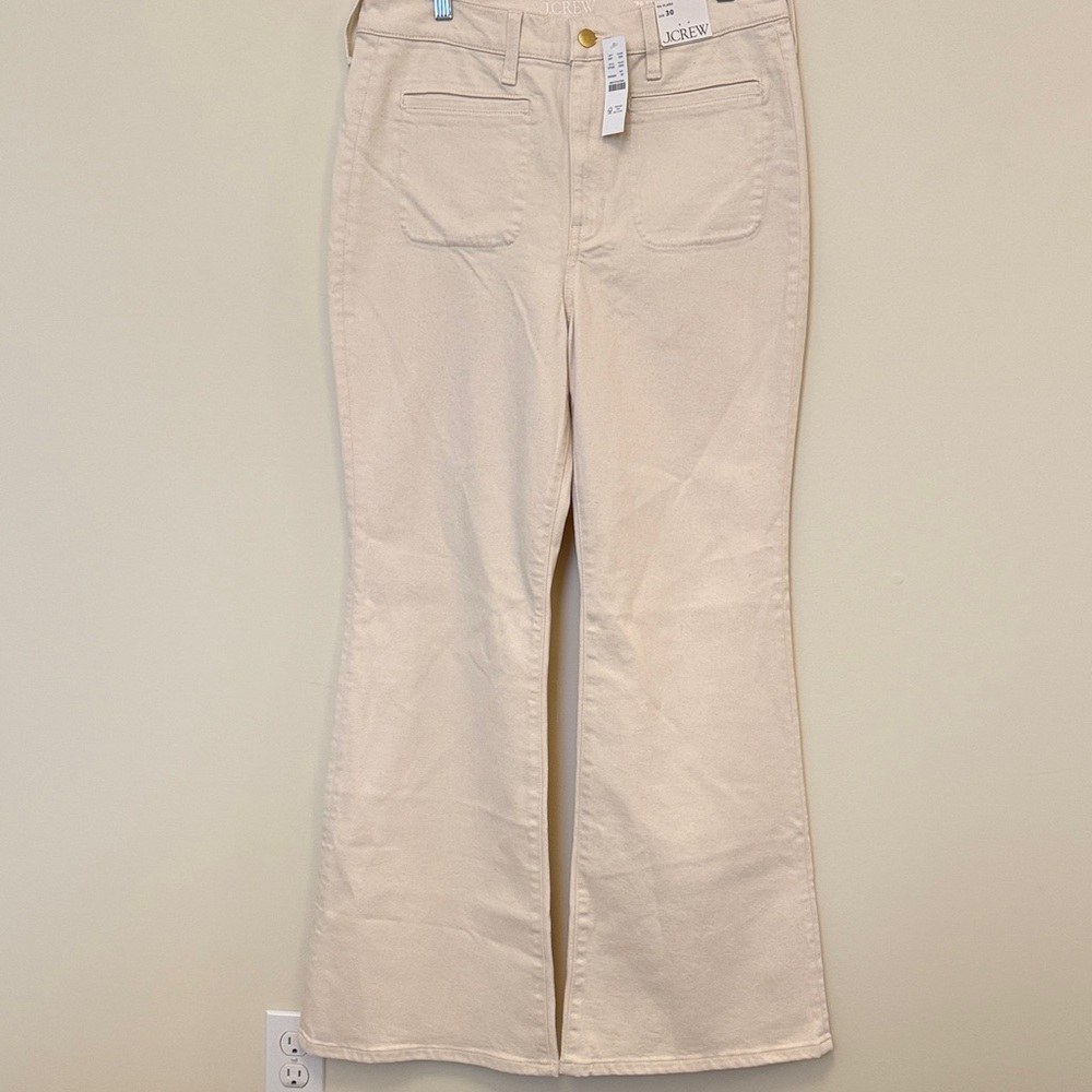 J. Crew Cream Flare & Wide Leg Jeans